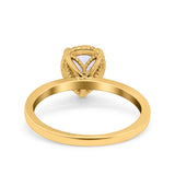 Pear Teardrop Natural Stone Solitaire Ring