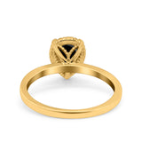 Pear Teardrop Natural Stone Solitaire Ring