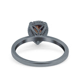 Pear Teardrop Natural Stone Solitaire Ring