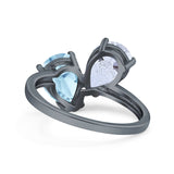 Pear Teardrop Natural Stone Wedding Ring