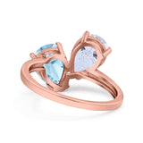 Pear Teardrop Natural Stone Wedding Ring