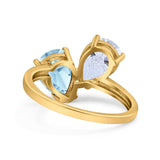 Pear Teardrop Natural Stone Wedding Ring