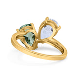 Pear Teardrop Natural Stone Wedding Ring