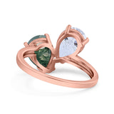 Pear Teardrop Natural Stone Wedding Ring