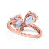 Pear Teardrop Natural Stone Wedding Ring