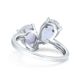 Pear Teardrop Natural Stone Wedding Ring