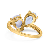 Pear Teardrop Natural Stone Wedding Ring