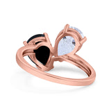 Pear Teardrop Natural Stone Wedding Ring
