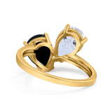 Pear Teardrop Natural Stone Wedding Ring