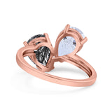 Pear Teardrop Natural Stone Wedding Ring