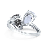 Pear Teardrop Natural Stone Wedding Ring