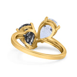 Pear Teardrop Natural Stone Wedding Ring