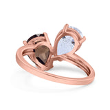 Pear Teardrop Natural Stone Wedding Ring