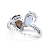 Pear Teardrop Natural Stone Wedding Ring