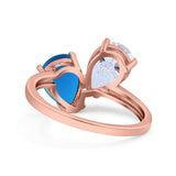 Pear Teardrop Natural Stone Wedding Ring