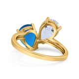 Pear Teardrop Natural Stone Wedding Ring