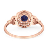 Art Deco Round Natural Stone Beaded Ring