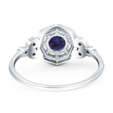 Art Deco Round Natural Stone Beaded Ring