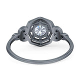 Art Deco Round Natural Stone Beaded Ring