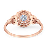 Art Deco Round Natural Stone Beaded Ring
