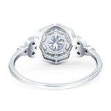 Art Deco Round Natural Stone Beaded Ring