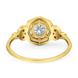 Art Deco Round Natural Stone Beaded Ring