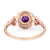 Art Deco Round Natural Stone Beaded Ring