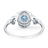 Art Deco Round Natural Stone Beaded Ring