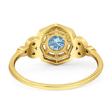 Art Deco Round Natural Stone Beaded Ring