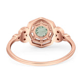 Art Deco Round Natural Stone Beaded Ring