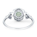 Art Deco Round Natural Stone Beaded Ring