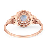 Art Deco Round Natural Stone Beaded Ring