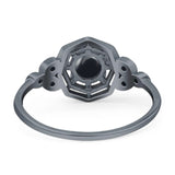 Art Deco Round Natural Stone Beaded Ring