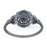 Art Deco Round Natural Stone Beaded Ring