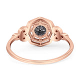 Art Deco Round Natural Stone Beaded Ring