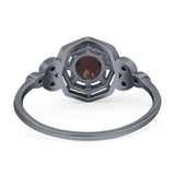 Art Deco Round Natural Stone Beaded Ring