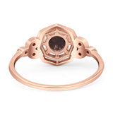 Art Deco Round Natural Stone Beaded Ring