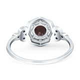 Art Deco Round Natural Stone Beaded Ring