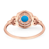 Art Deco Round Natural Stone Beaded Ring
