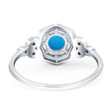 Art Deco Round Natural Stone Beaded Ring
