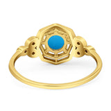 Art Deco Round Natural Stone Beaded Ring