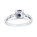 Minimalist Round Natural Stone Art Deco Ring