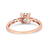 Minimalist Round Natural Stone Art Deco Ring