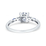 Minimalist Round Natural Stone Art Deco Ring