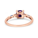 Minimalist Round Natural Stone Art Deco Ring