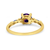 Minimalist Round Natural Stone Art Deco Ring