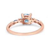 Minimalist Round Natural Stone Art Deco Ring