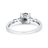 Minimalist Round Natural Stone Art Deco Ring