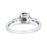 Minimalist Round Natural Stone Art Deco Ring