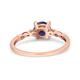 Minimalist Round Natural Stone Art Deco Ring